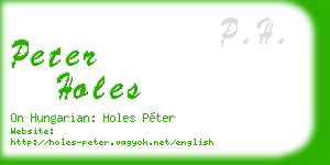 peter holes business card